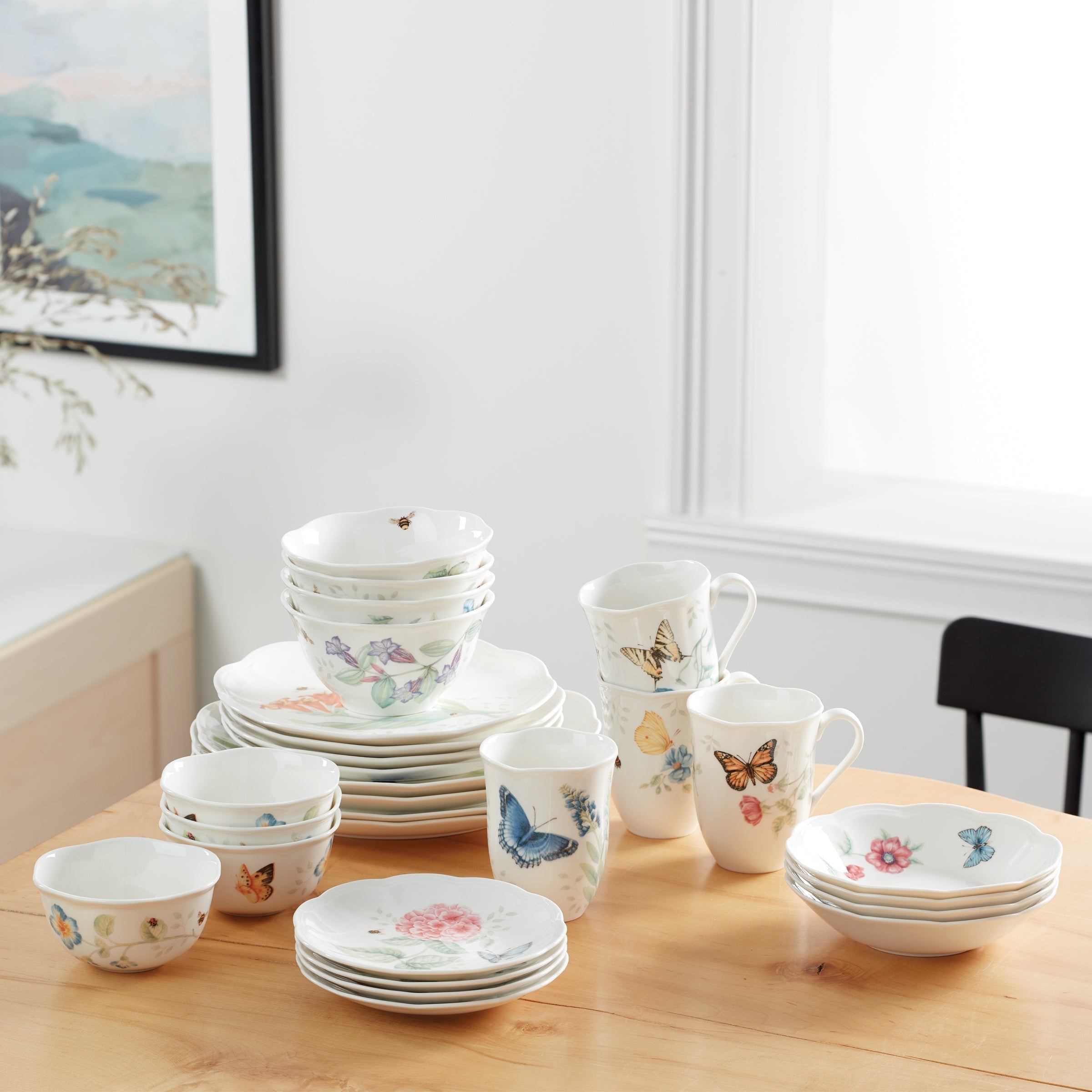 Lenox Everyday Flatware Butterfly Meadow 28-Piece Dinnerware Set - Image 12