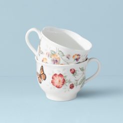 Lenox Everyday Flatware Butterfly Meadow Latte Mugs, Set of 2