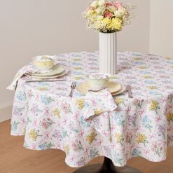 Alternative view of Lenox Everyday Flatware Bouquet Ribbon 70x70 Round Tablecloth