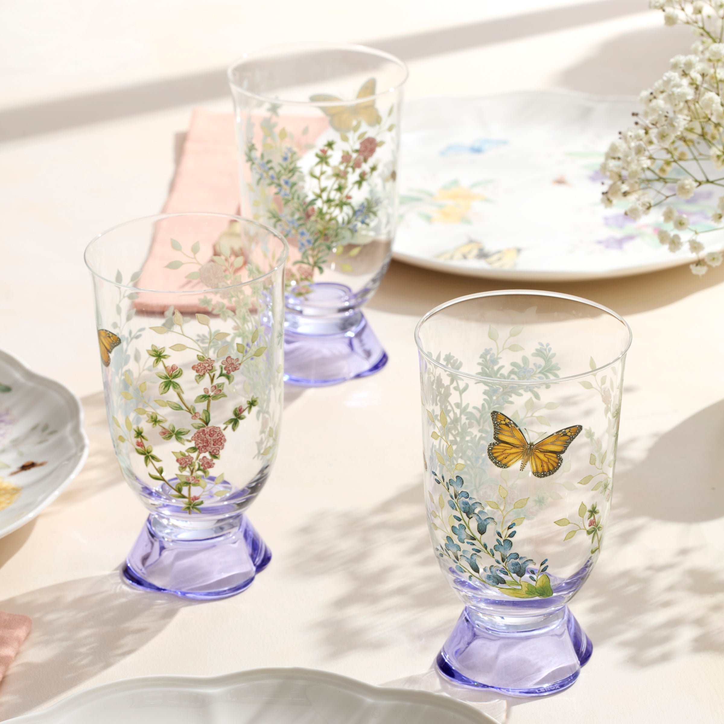 Lenox Everyday Flatware Butterfly Meadow Herbs Tall Tumblers, Set of 4 - Image 3
