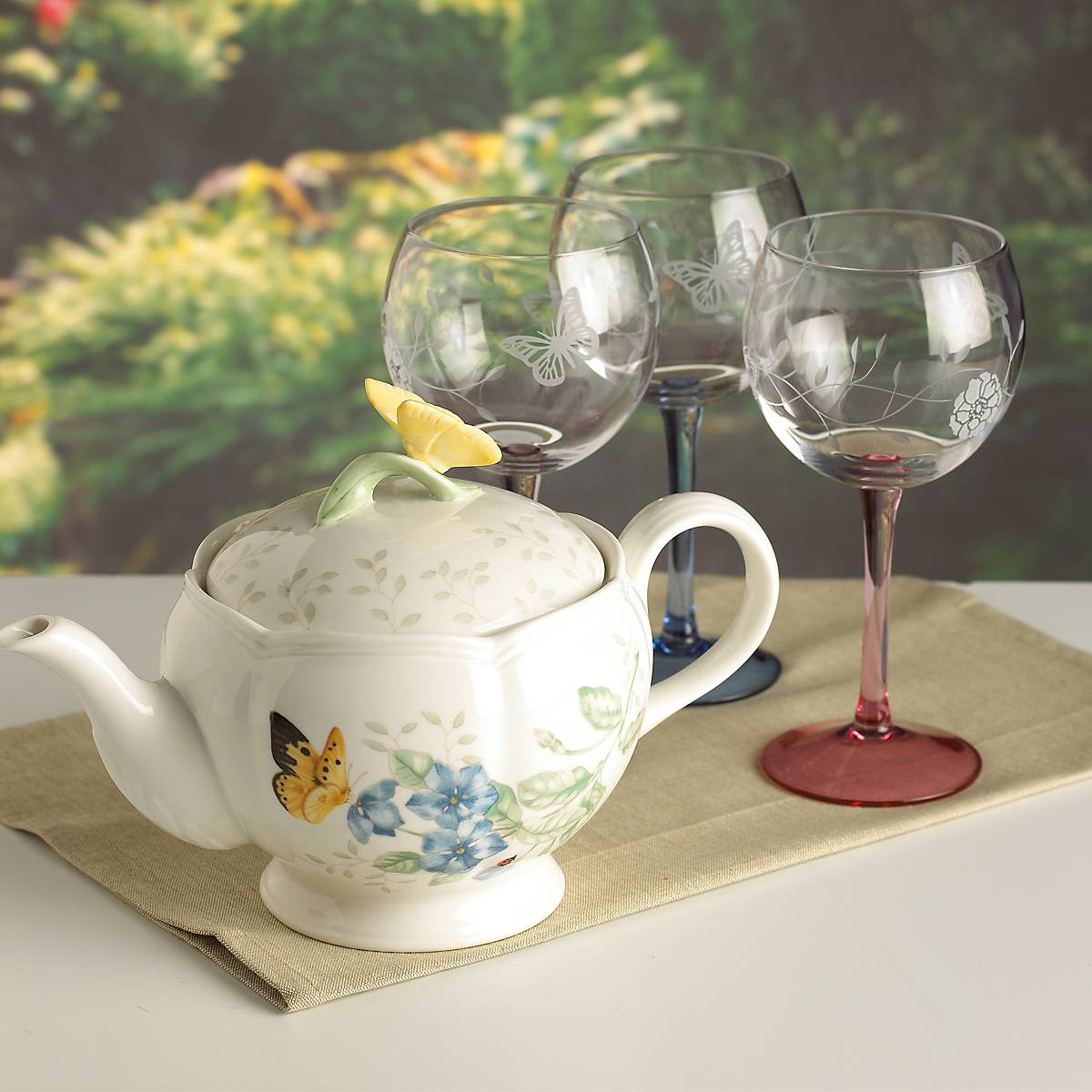 Lenox Everyday Flatware Butterfly Meadow Teapot - Image 7