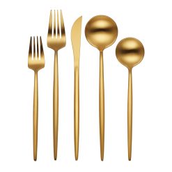 Lenox Everyday Flatware Zephyr Gold Satin 45-Piece Flatware Set