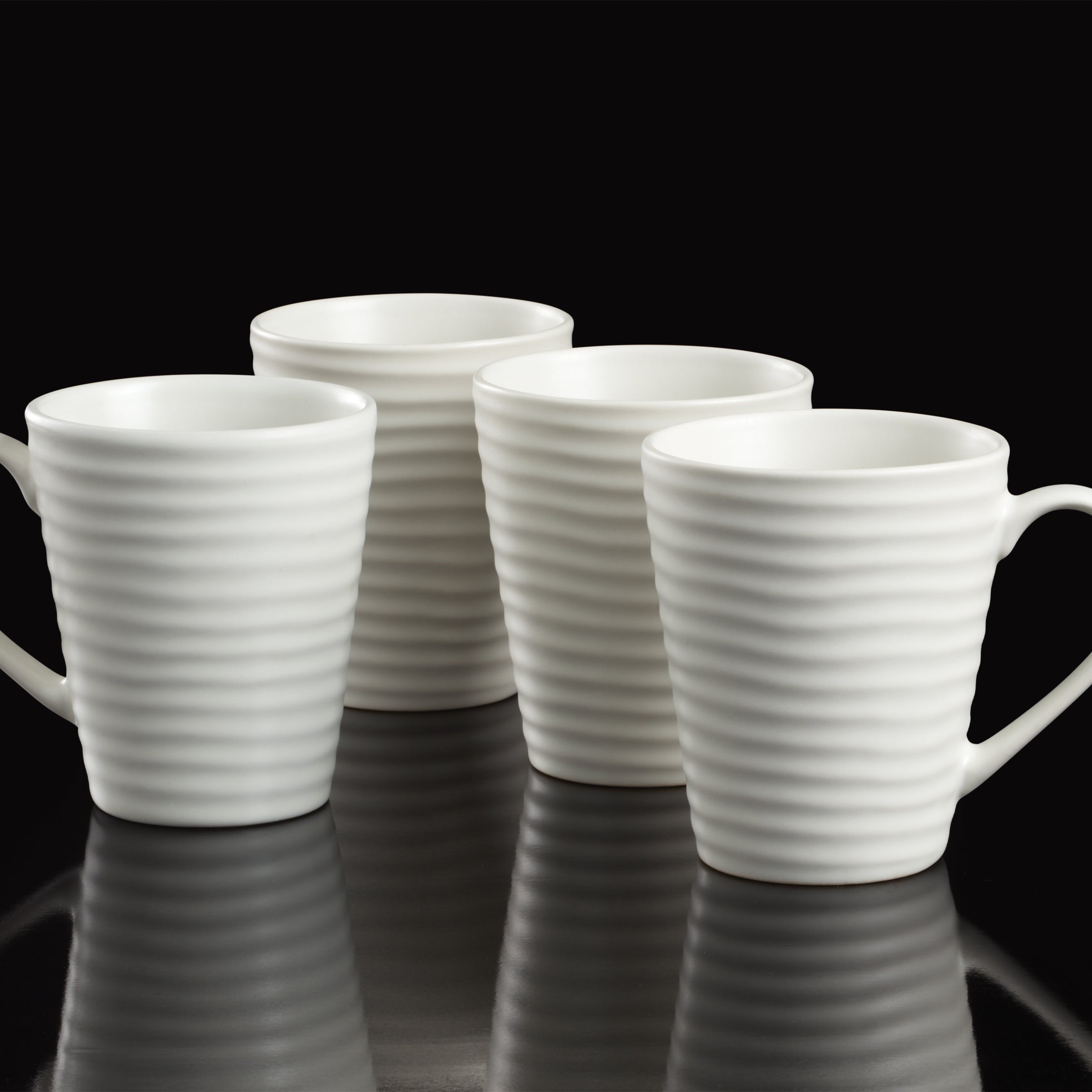 Lenox Everyday Flatware Ridge White Mugs, Set of 4 - Image 3