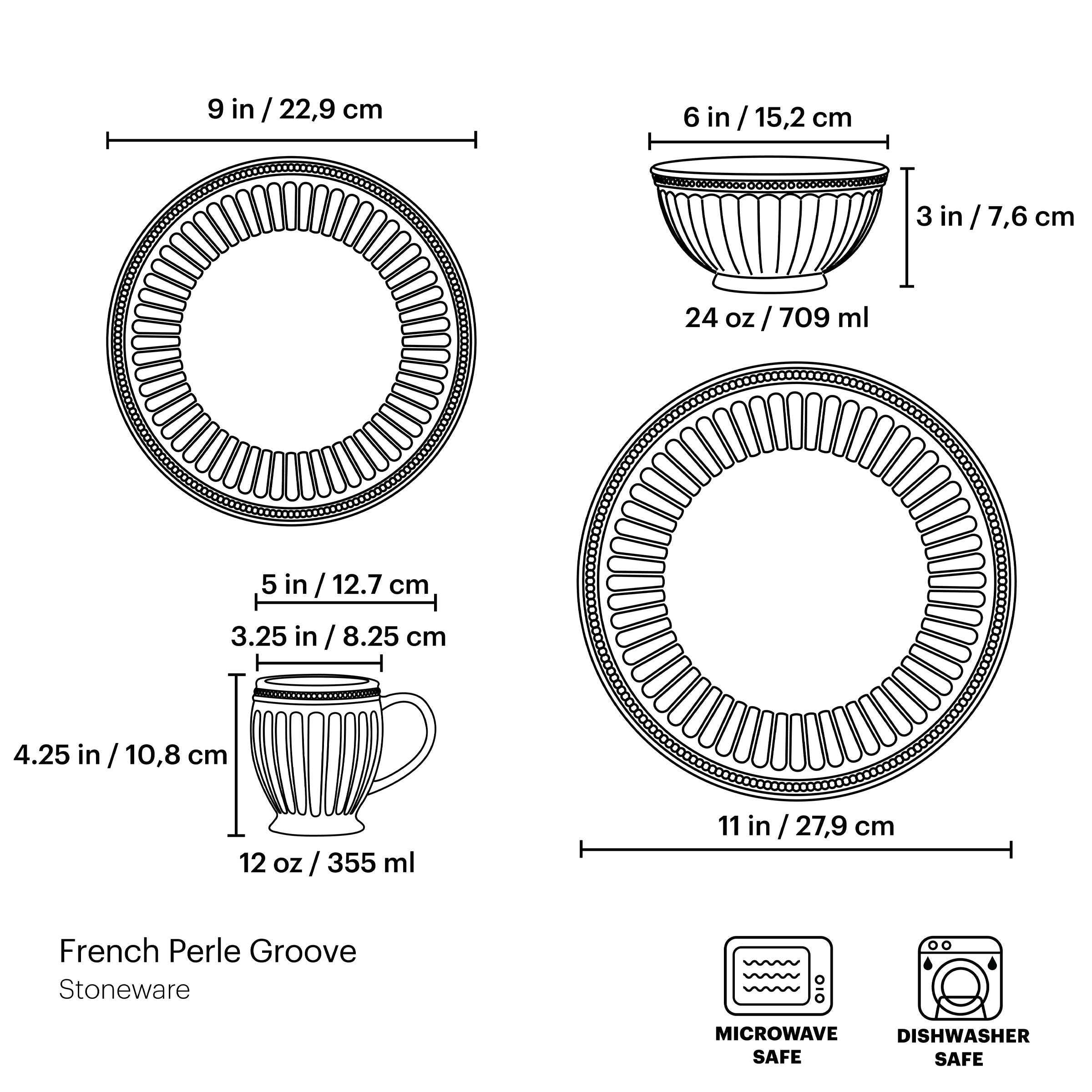 Lenox Everyday Flatware French Perle Groove White 4-Piece Place Setting - Image 7