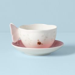 Alternative view of Lenox Everyday Flatware Butterfly Meadow Floral Pink Cup & Saucer