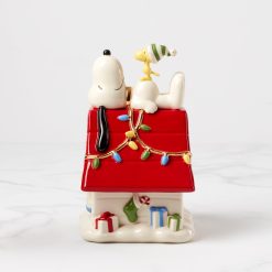 Lenox Everyday Flatware Snoopy Christmas Covered Candy Dish