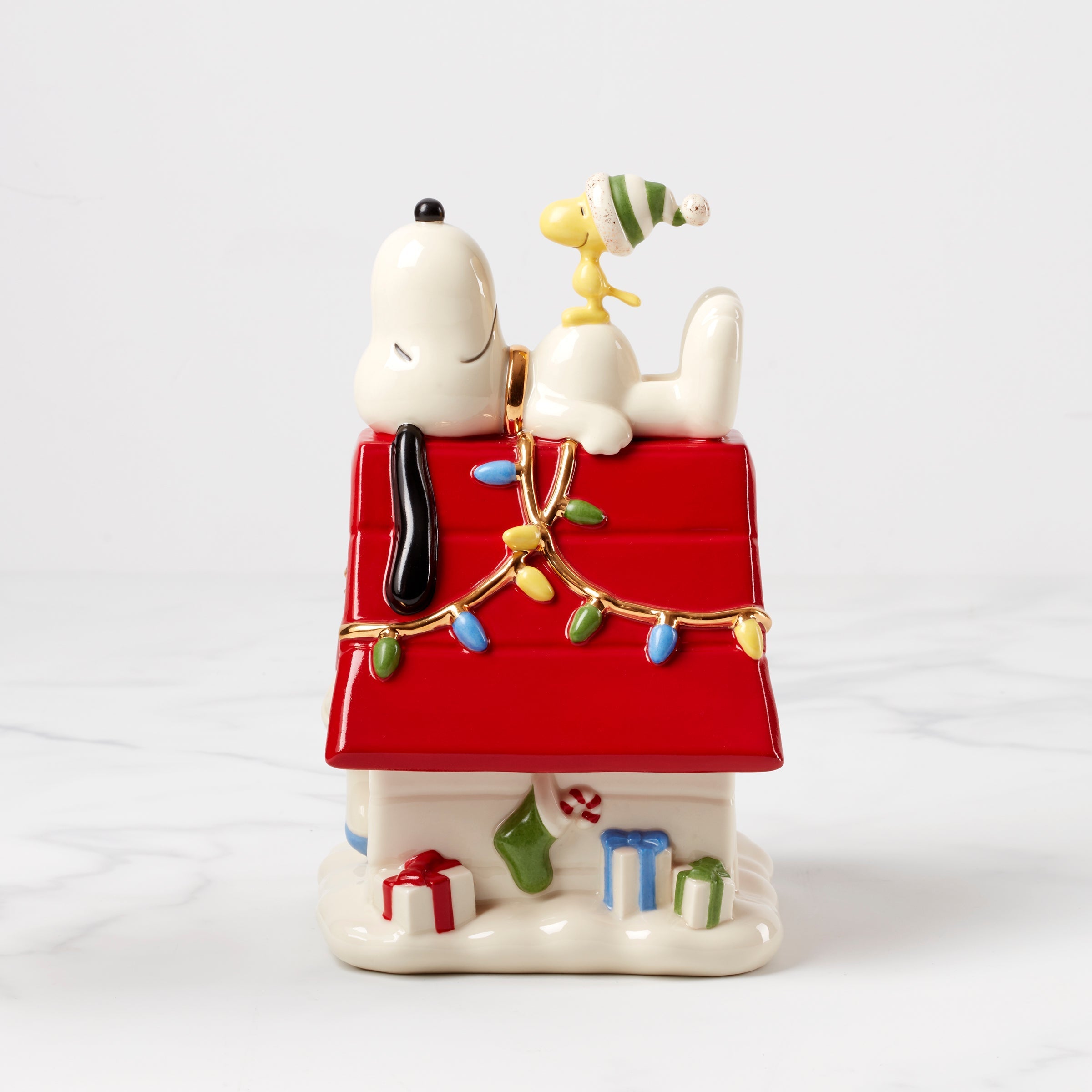 Lenox Everyday Flatware Snoopy Christmas Covered Candy Dish