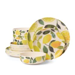 Lenox Everyday Flatware 24 Seven Melamine Lemon 12-Piece Dinnerware Set