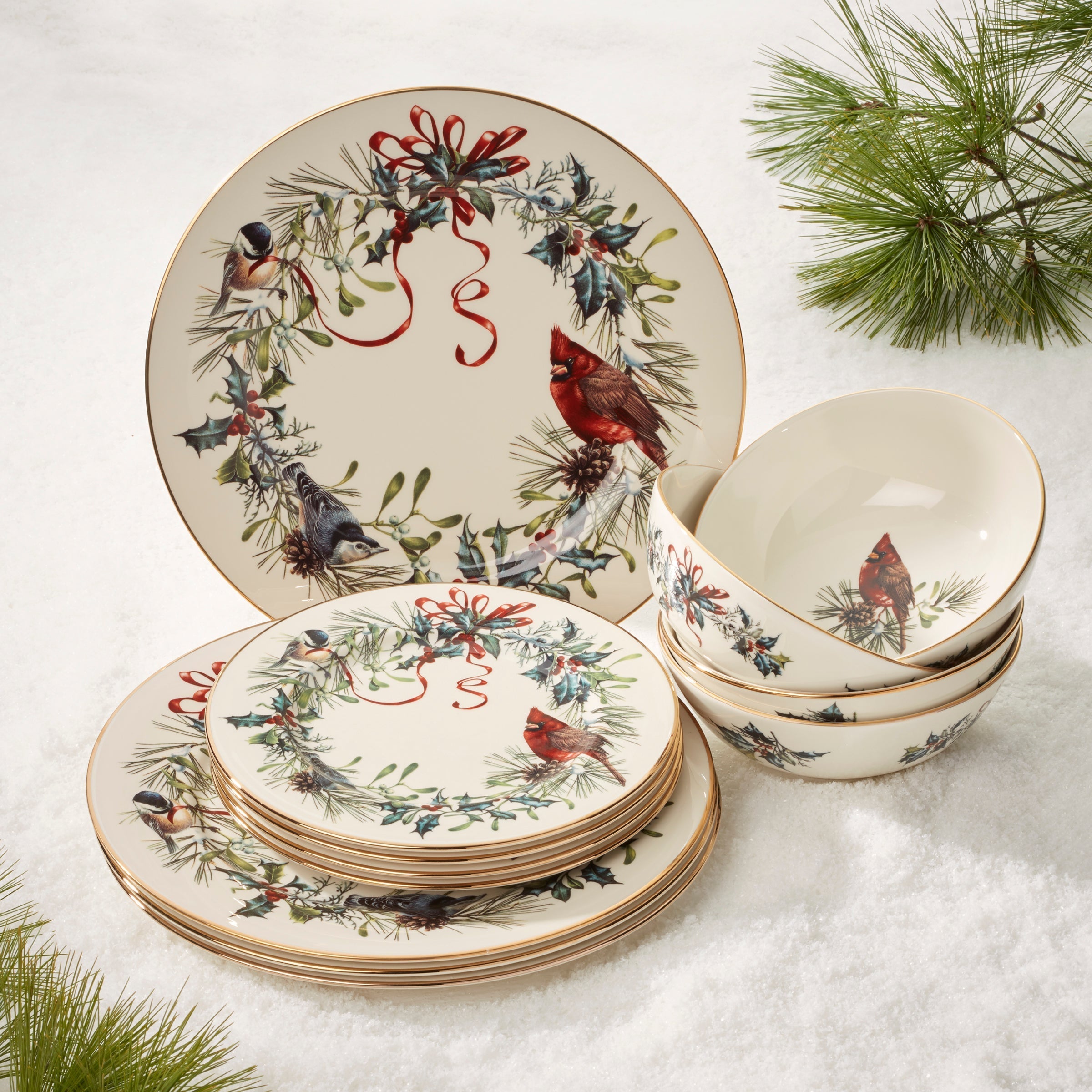 Lenox Everyday Flatware Winter Greetings 12-Piece Dinnerware Set - Image 5