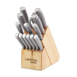 Lenox Everyday Flatware Epicure Cool Grey 15-Piece Cutlery Block Set