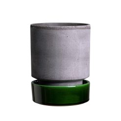 Alternative view of Lenox Everyday Flatware Hoff Raw Grey & Glazed Emerald Green 8cm Pots, Set of 2
