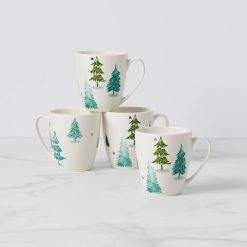 Lenox Everyday Flatware Balsam Lane Mugs, Set of 4