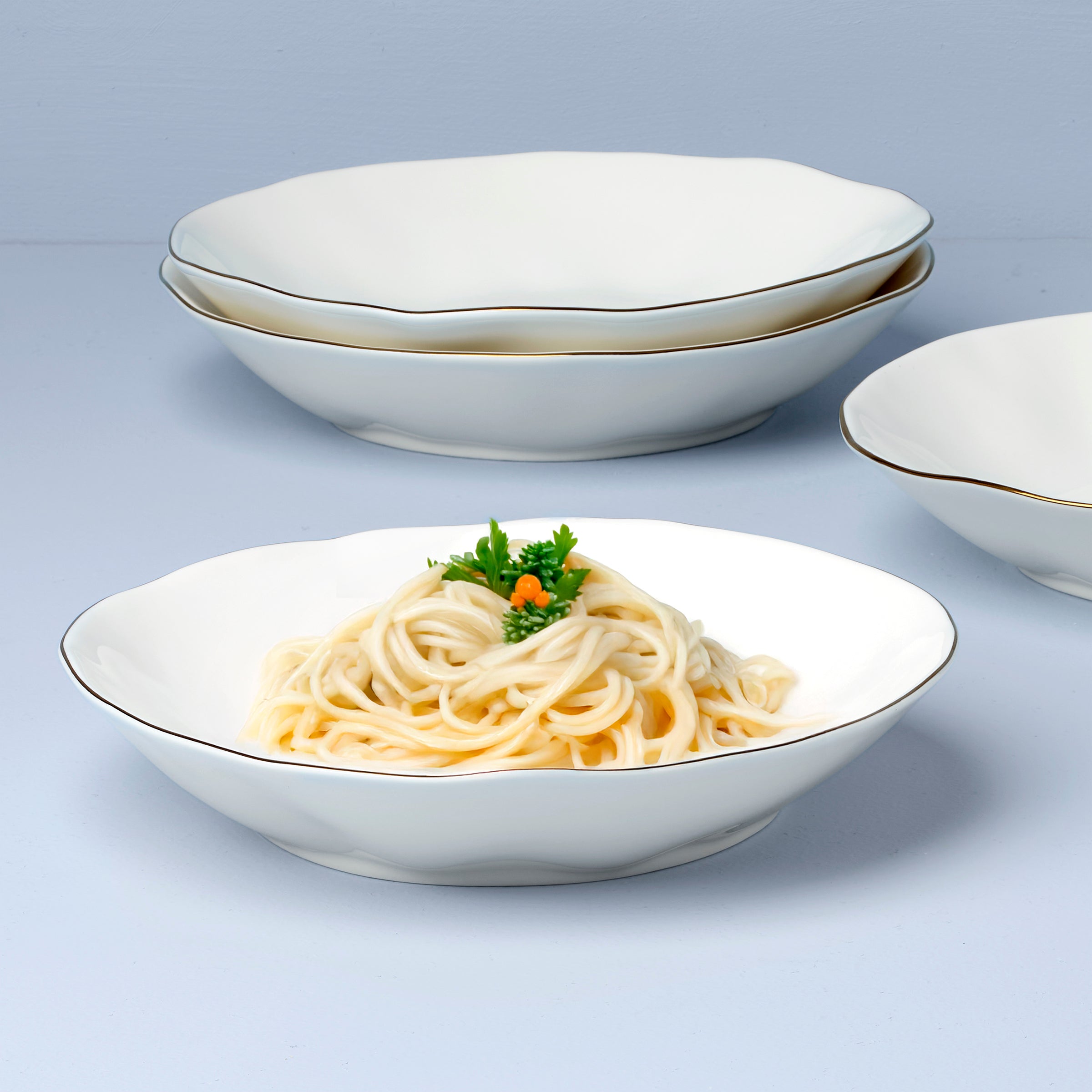 Lenox Everyday Flatware Blue Bay White Pasta Bowls, Set of 4 - Image 2