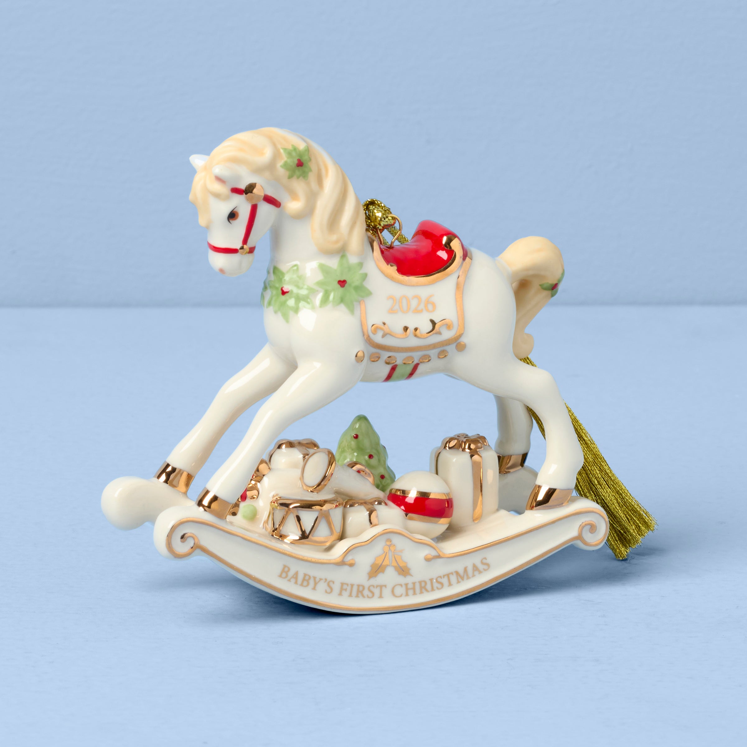 Lenox Everyday Flatware 2026 Baby's 1st Christmas Vintage Rocking Horse Ornament