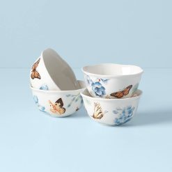 Lenox Everyday Flatware Butterfly Meadow Blue Dessert Bowls, Set of 4