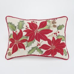 Lenox Everyday Flatware Vintage Poinsettia 14x20 Throw Pillow