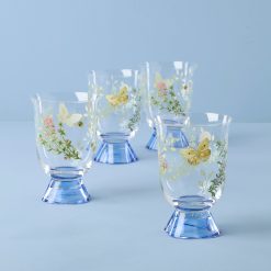 Lenox Everyday Flatware Butterfly Meadow Herbs Short Tumblers, Set of 4