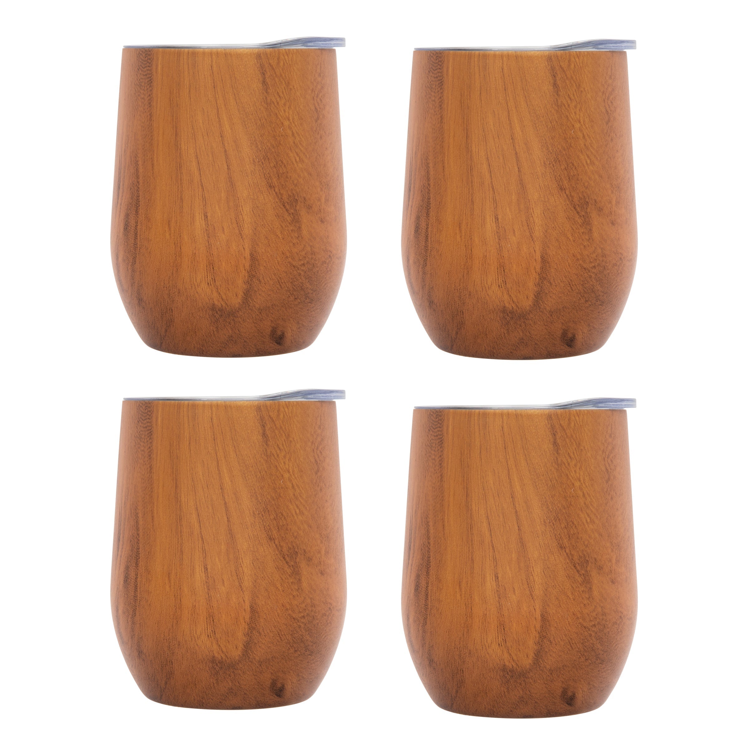 Lenox Everyday Flatware Insulated Woodgrain Wine Tumblers, Set of 4