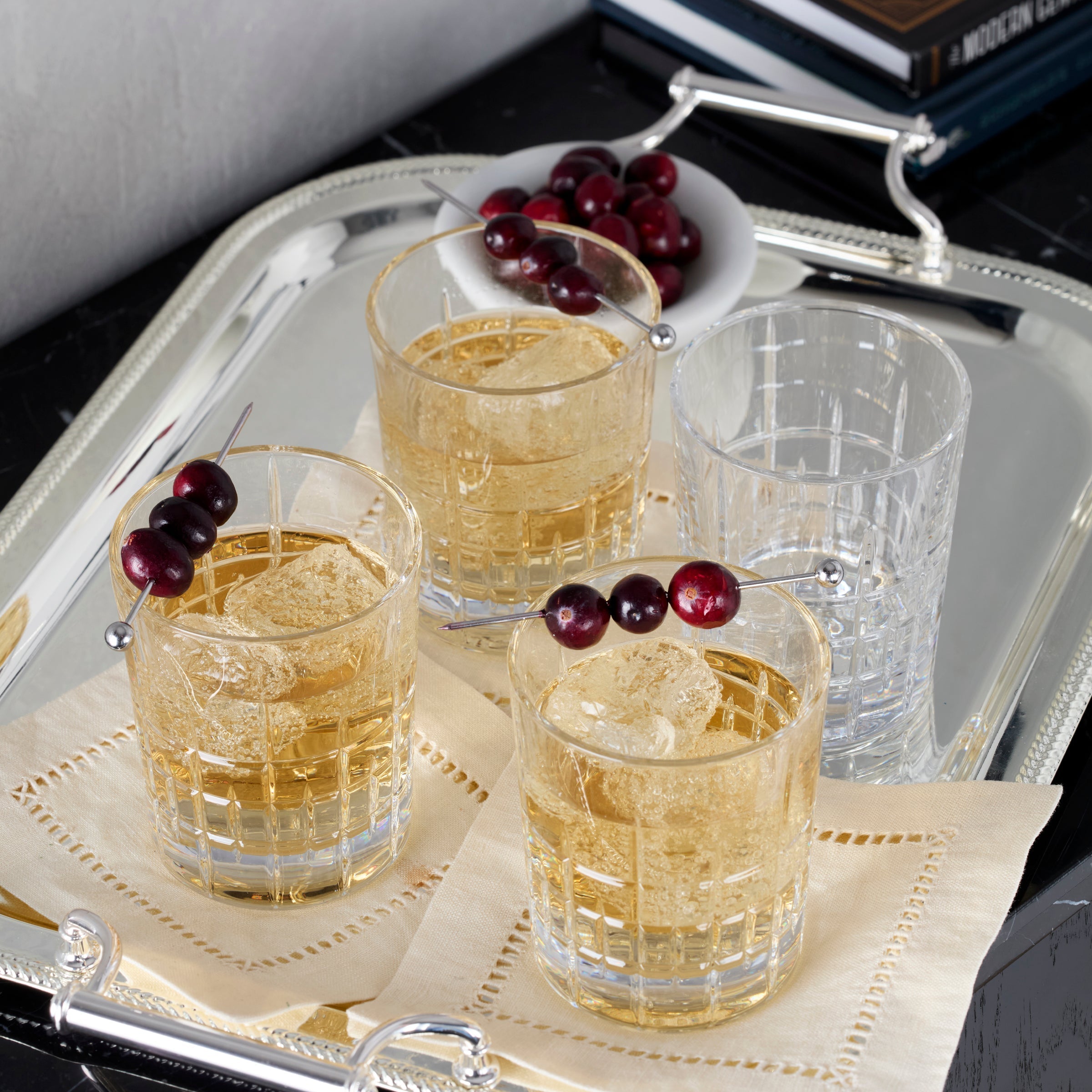 Lenox Everyday Flatware Deklan Crystal Double Old Fashion Glasses, Set of 4 - Image 3