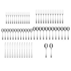 Alternative view of Lenox Everyday Flatware Madison Satin 62-Piece Flatware Set with Wood Tray