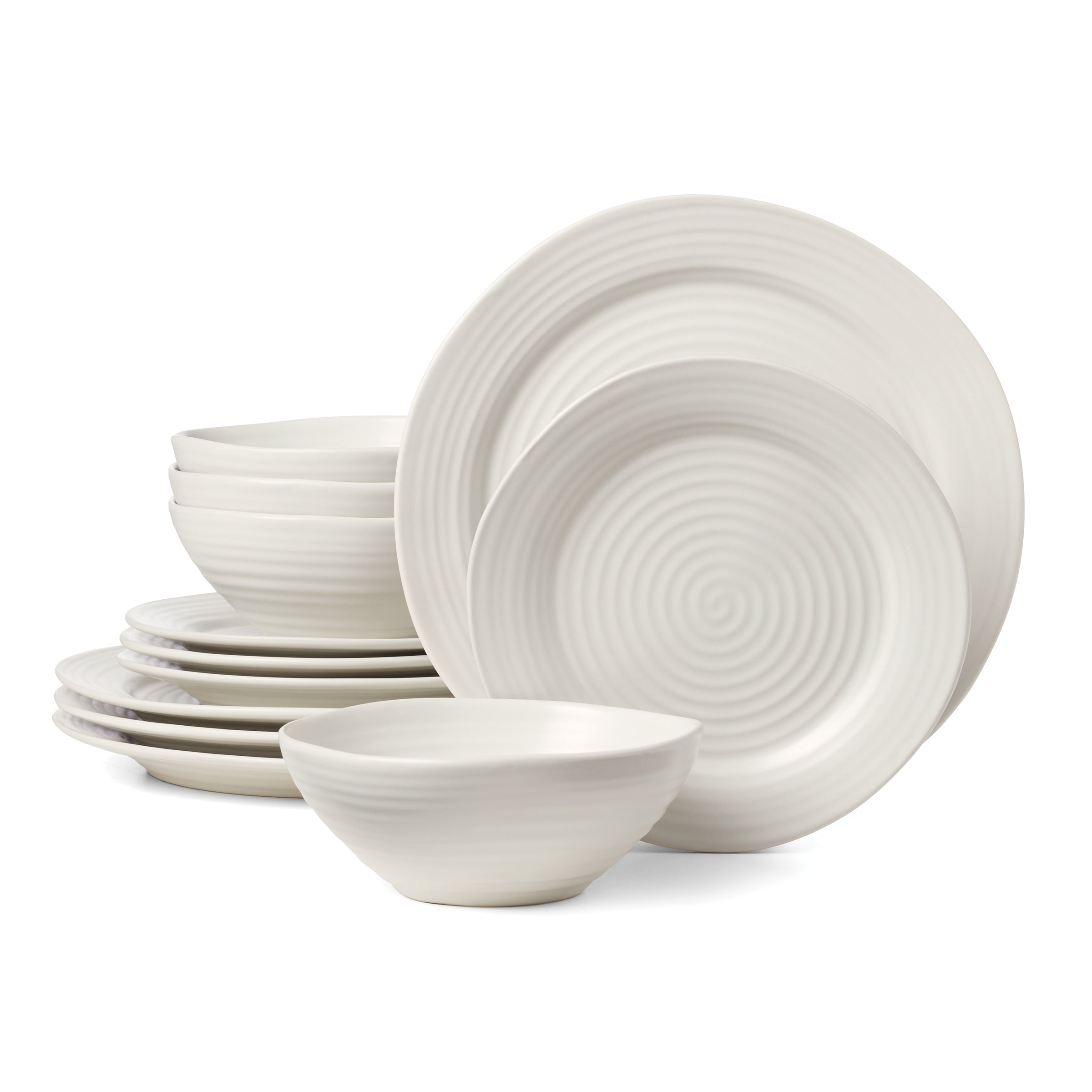 Lenox Everyday Flatware Ridge White 12-Piece Dinnerware Set