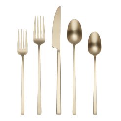 Lenox Everyday Flatware Damaris Champagne Satin 20-Piece Flatware Set