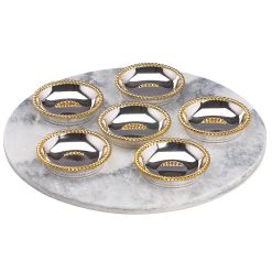 Lenox Everyday Flatware Roseland Seder Plates with Marble Slate