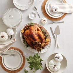 Alternative view of Lenox Everyday Flatware French Perle White Carved Turkey Platter