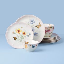 Lenox Everyday Flatware Butterfly Meadow Pink 12-Piece Dinnerware Set