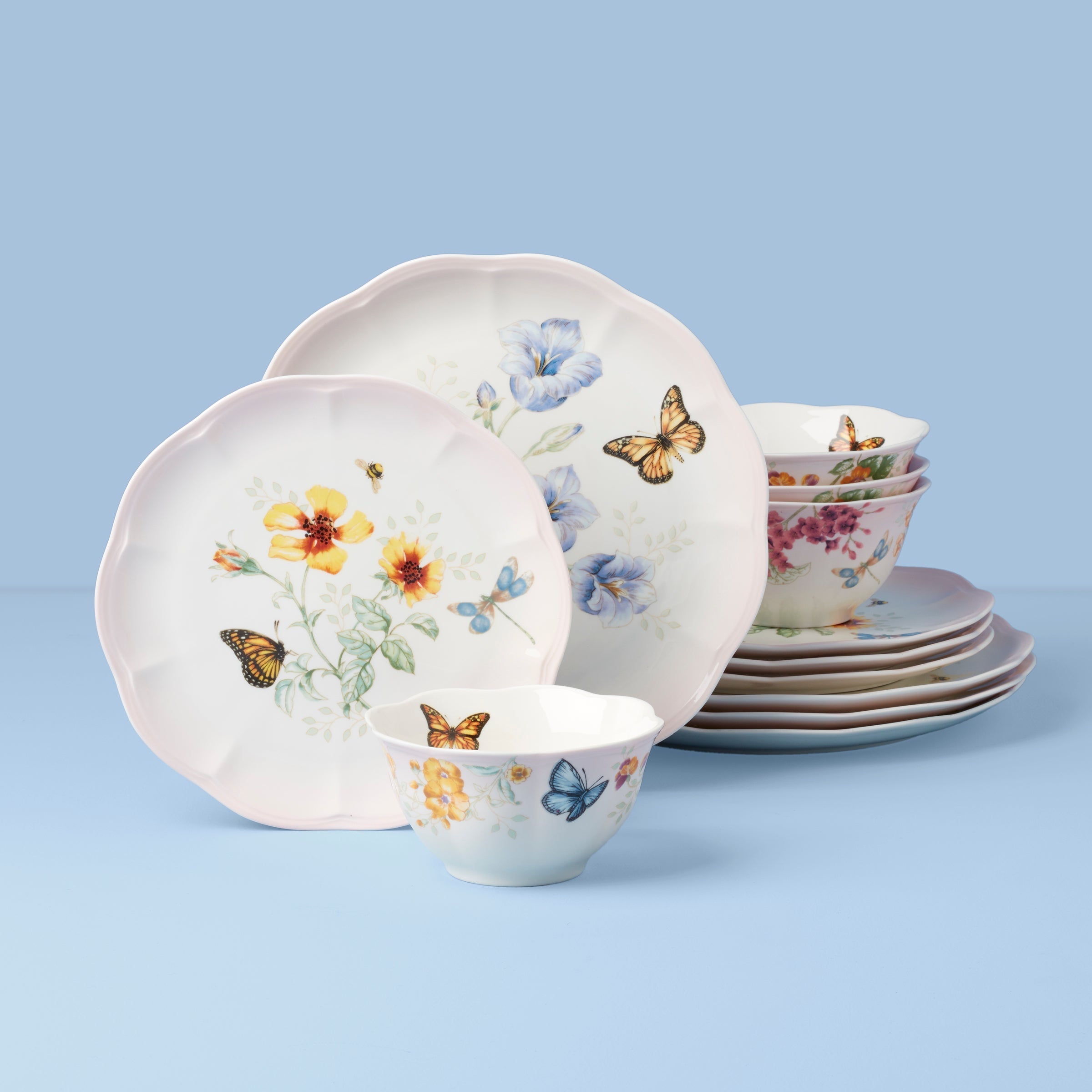 Lenox Everyday Flatware Butterfly Meadow Pink 12-Piece Dinnerware Set
