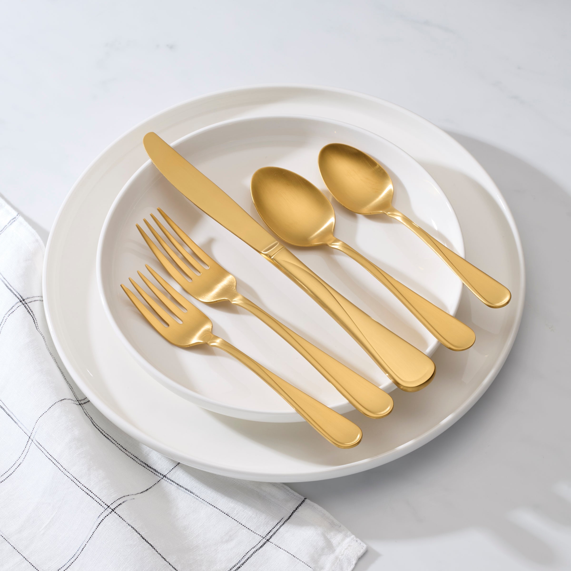 Lenox Everyday Flatware Flight Gold Satin 20-Piece Flatware Set - Image 3