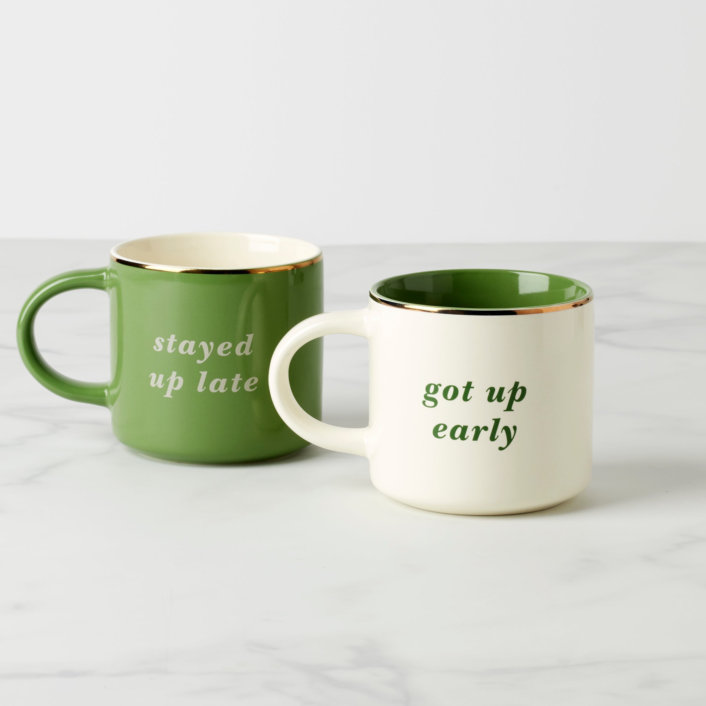 Lenox Everyday Flatware Two of a Kind Got Up Early & Stayed Up Late Mugs, Set of 2 - Image 2