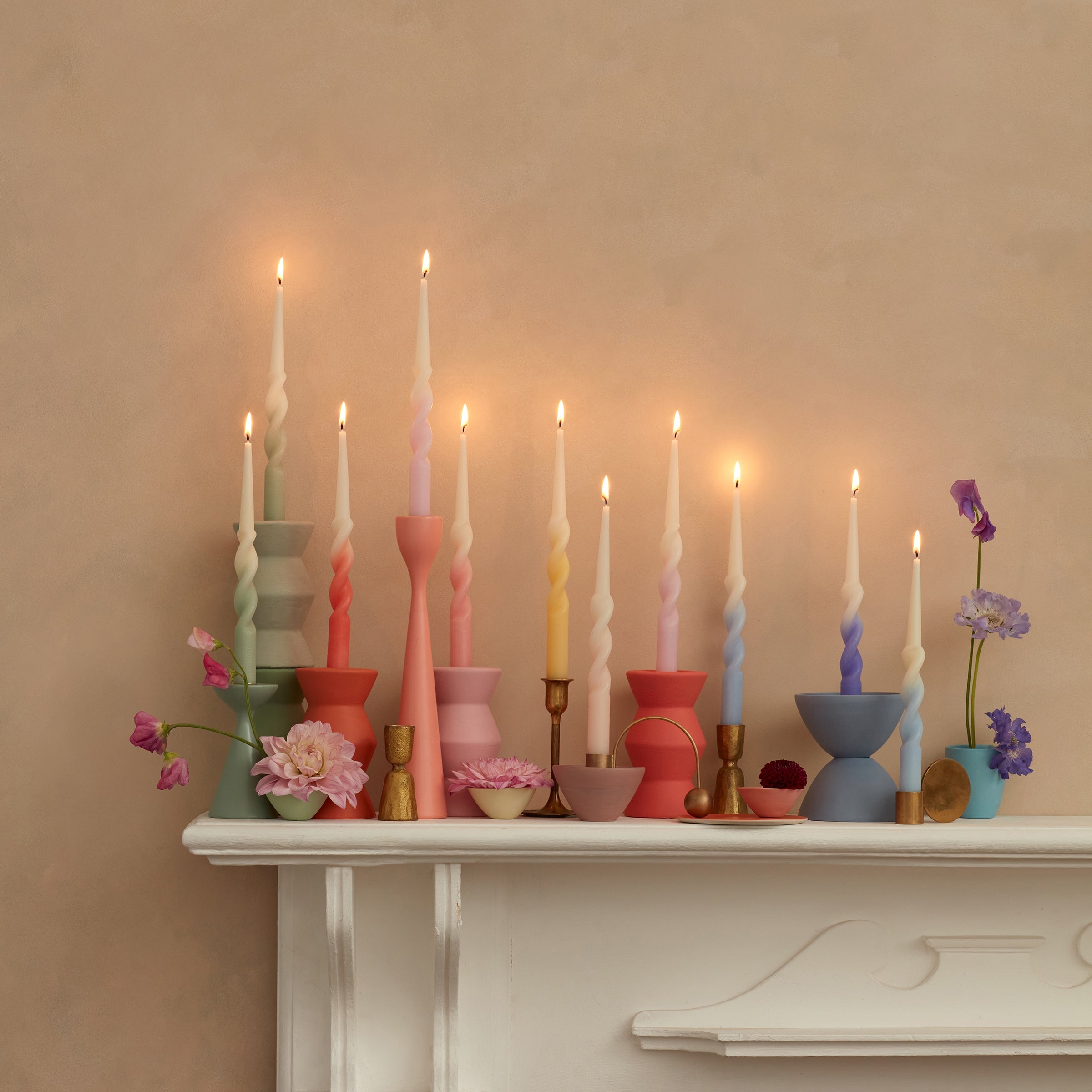 Lenox Everyday Flatware Rainbow Twisted Table Candles, Set of 8 - Image 3