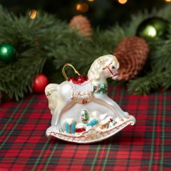 Alternative view of Lenox Everyday Flatware 2026 Retro Blown Glass Baby's 1st Rocking Horse Ornament