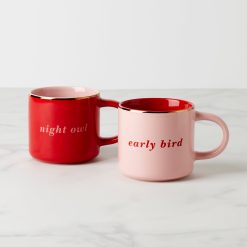 Lenox Everyday Flatware Two of a Kind Early Bird & Night Owl Mugs, Set of 2