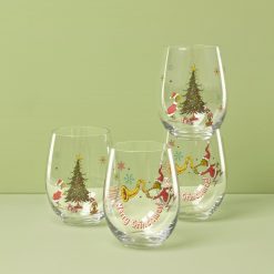 Lenox Everyday Flatware Merry Grinchmas Glass Tumblers, Set of 4