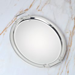 Lenox Everyday Flatware Gallery Oval Silverplate Tray with Handles