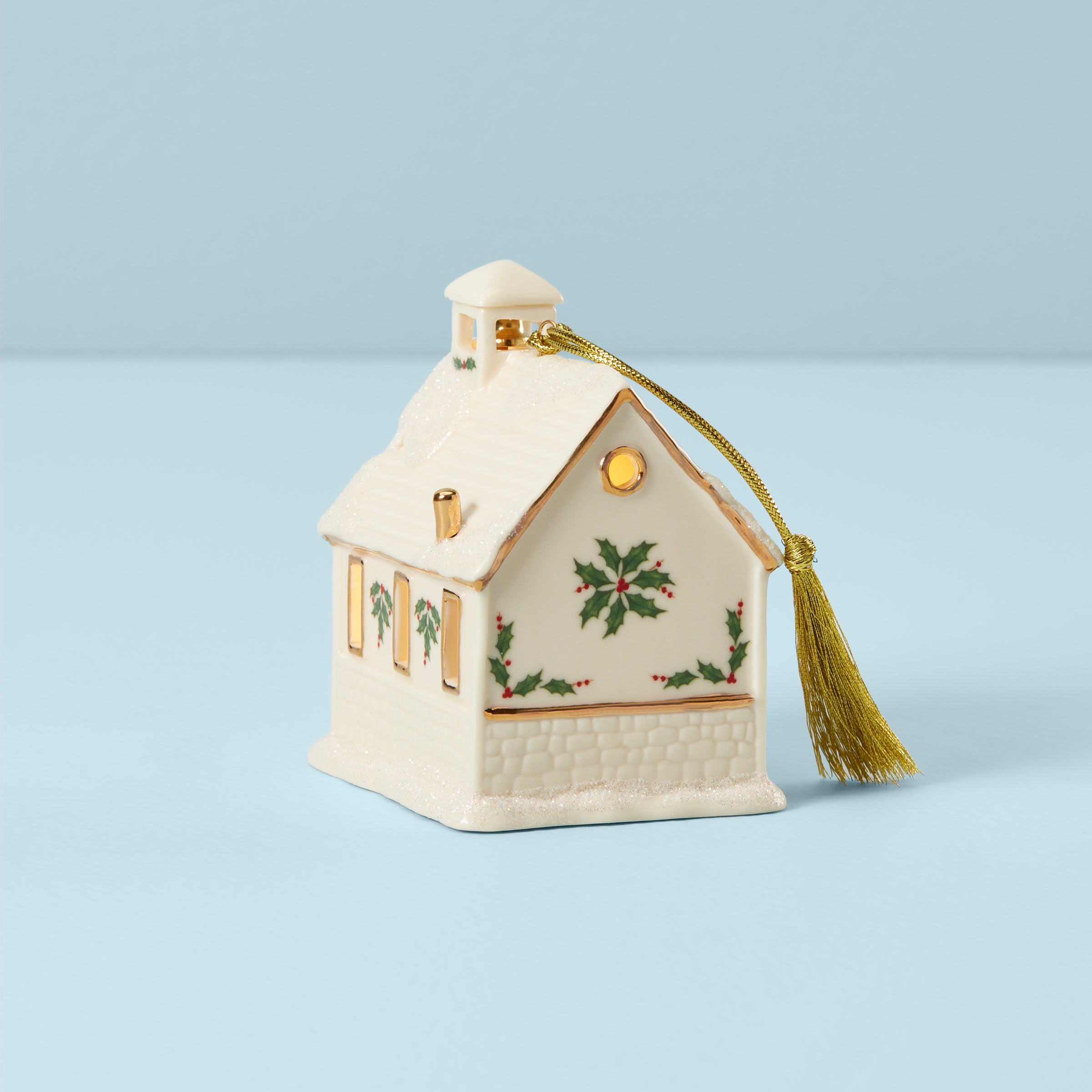 Lenox Everyday Flatware Christmas Village School Lit Ornament - Image 2