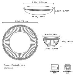 Alternative view of Lenox Everyday Flatware French Perle Groove White 12-Piece Dinnerware Set