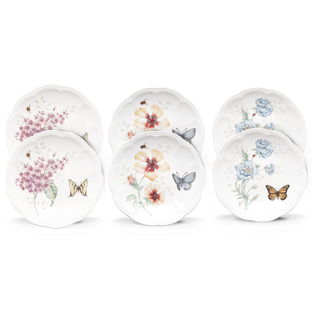 Lenox Everyday Flatware Butterfly Meadow 6-Piece Tidbit Plate Set - Image 4