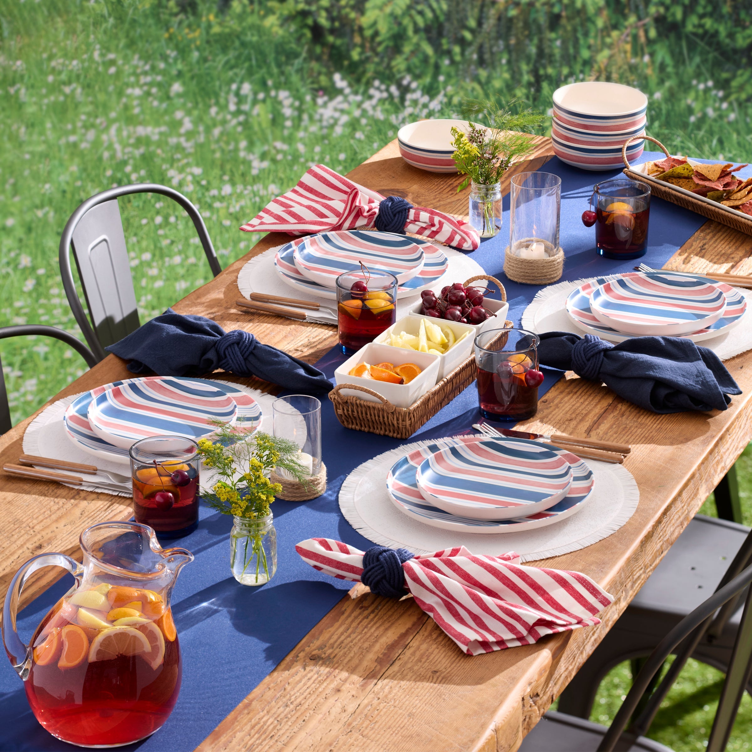 Lenox Everyday Flatware 24 Seven Melamine Stripe 12-Piece Dinnerware Set - Image 2