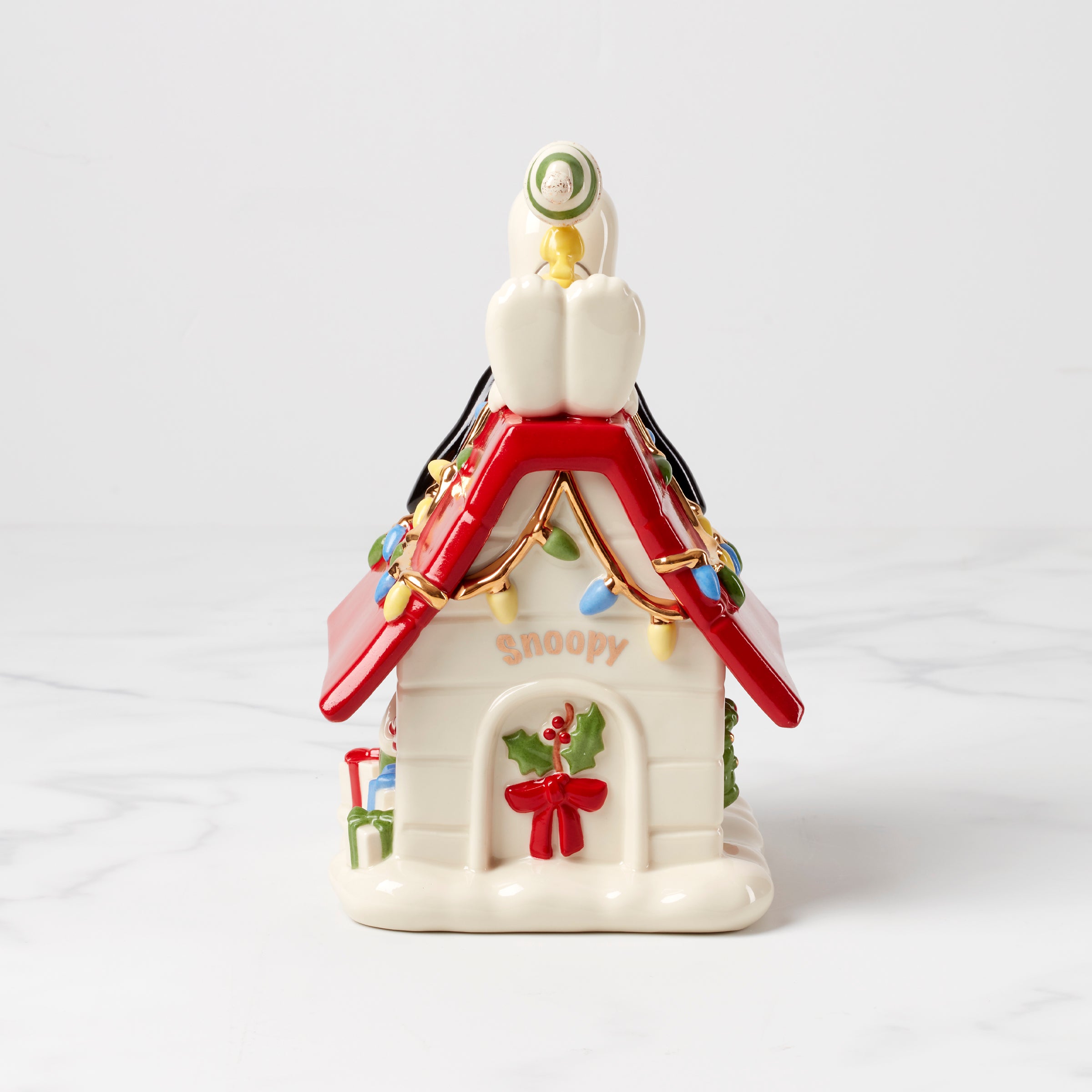 Lenox Everyday Flatware Snoopy Christmas Covered Candy Dish - Image 3