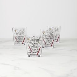 Lenox Everyday Flatware Make Merry Double Old Fashion Glasses, Set of 4