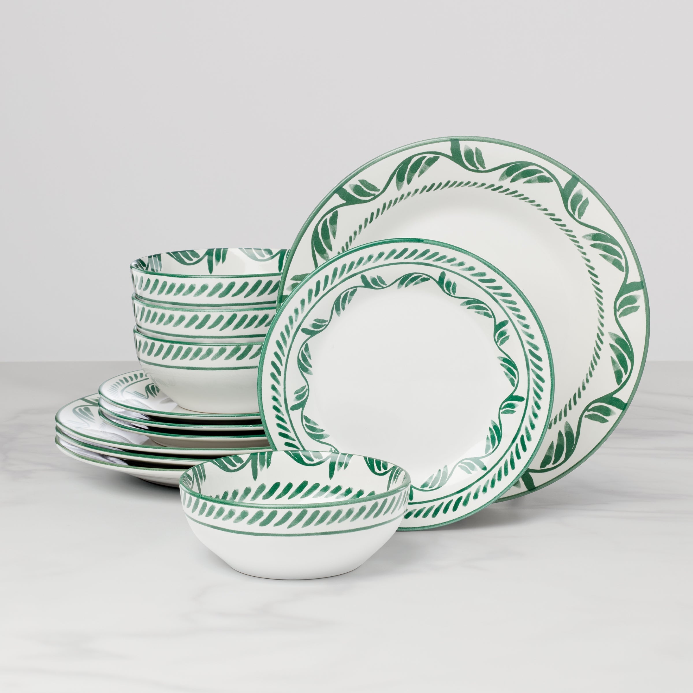 Lenox Everyday Flatware Solear Green 12-Piece Dinnerware Set