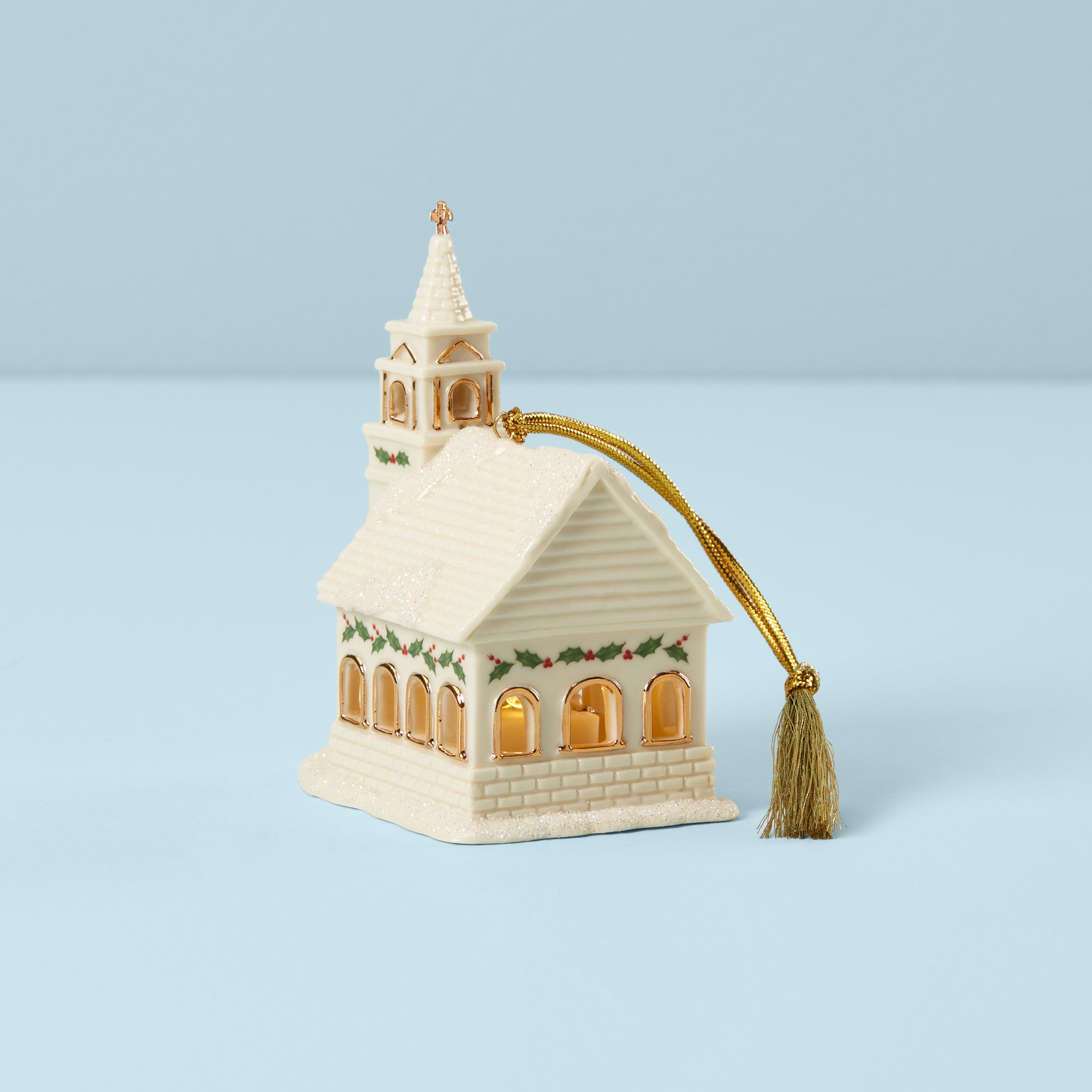 Lenox Everyday Flatware Christmas Village Church Lit Ornament - Image 2