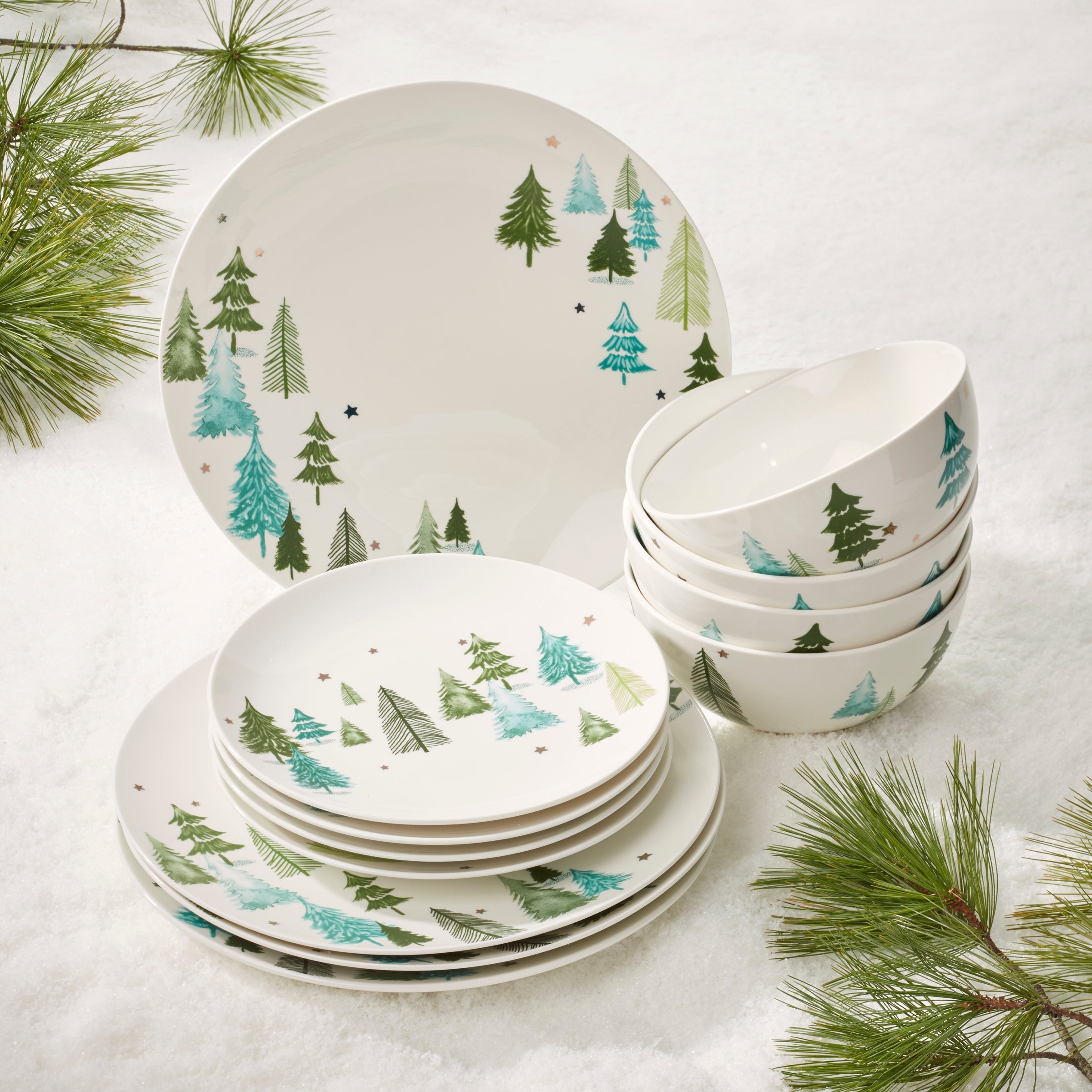 Lenox Everyday Flatware Balsam Lane 12-Piece Dinnerware Set - Image 2
